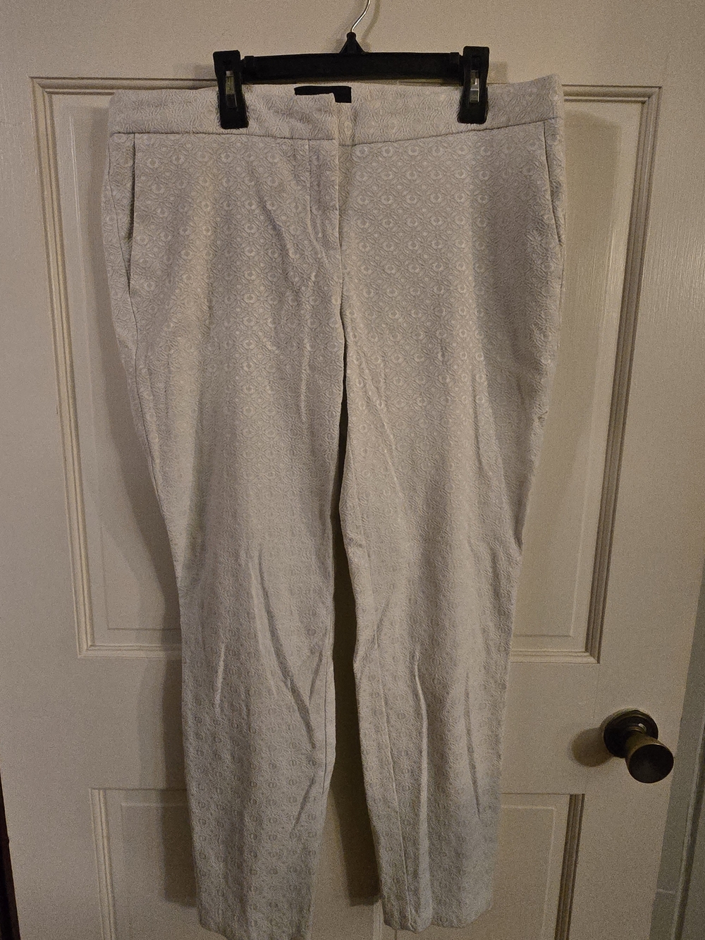 Cynthia Rowley White Textured Straight-Leg Pants #368
